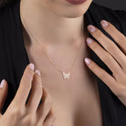 14K Guldhalsband Dam Med Fjäril – Äkta Guld Fjäril Halsband - Noxlookjewelry