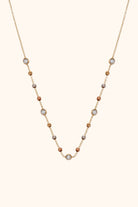 14K Guldhalsband Dam Med Flerfärgade Detaljer Och Elegant Minimalistisk Stil - Noxlookjewelry