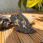 14K Guldhalsband Dam Med Födelseblomma Personligt Halsband i Äkta Guld - Noxlookjewelry