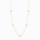 14K Guldhalsband Dam Med Guldkulor – Minimalistiskt Äkta Guld Halsband - Noxlookjewelry