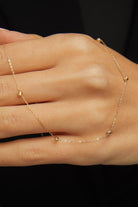 14K Guldhalsband Dam Med Guldkulor – Minimalistiskt Äkta Guld Halsband - Noxlookjewelry