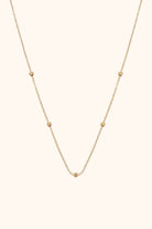 14K Guldhalsband Dam Med Guldkulor – Minimalistiskt Äkta Guld Halsband - Noxlookjewelry