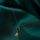 14K Guldhalsband Dam Med Hjärta Berlock I Äkta Guld Elegant Hjärta Halsband Med Tunn Guldkedja - Noxlookjewelry