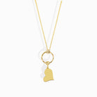 14K Guldhalsband Dam Med Hjärta Berlock I Äkta Guld Elegant Hjärta Halsband Med Tunn Guldkedja - Noxlookjewelry