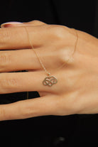 14K Guldhalsband Dam Med Hjärta Och Oändlighet I Äkta Guld Elegant Infinity Hjärta Halsband - Noxlookjewelry
