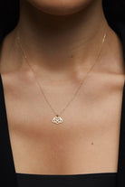 14K Guldhalsband Dam Med Hjärta Och Oändlighet I Äkta Guld Elegant Infinity Hjärta Halsband - Noxlookjewelry
