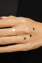 14K Guldhalsband Dam Med Hjärtan I Äkta Guld Elegant Hjärta Halsband Med Flera Berlocker - Noxlookjewelry