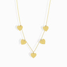 14K Guldhalsband Dam Med Hjärtan I Äkta Guld Elegant Hjärta Halsband Med Flera Berlocker - Noxlookjewelry