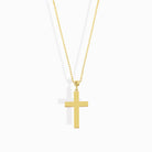 14K Guldhalsband Dam Med Kors I Äkta Guld Minimalistiskt Kors Halsband - Noxlookjewelry
