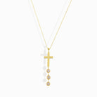 14K Guldhalsband Dam Med Kors Och Stenar I Äkta Guld Elegant Kors Halsband - Noxlookjewelry