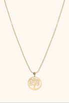 14K Guldhalsband Dam Med Livets Träd Och Elegant Minimalistisk Design - Noxlookjewelry