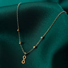 14K Guldhalsband Dam Med Oändlighet Symbol Infinity Berlock I Äkta Guld Med Tunn Kedja - Noxlookjewelry