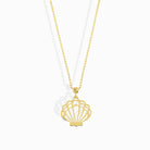 14K Guldhalsband Dam Med Snäcka – Äkta Guld Snäckhalsband - Noxlookjewelry