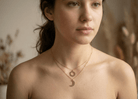 14K Guldhalsband Dam Med Sol Och Måne I Dubbel Lagerdesign - Noxlookjewelry