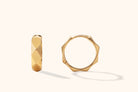 14K Guldörhängen Dam – Geometriska Små Creoler i Äkta Guld - Noxlookjewelry