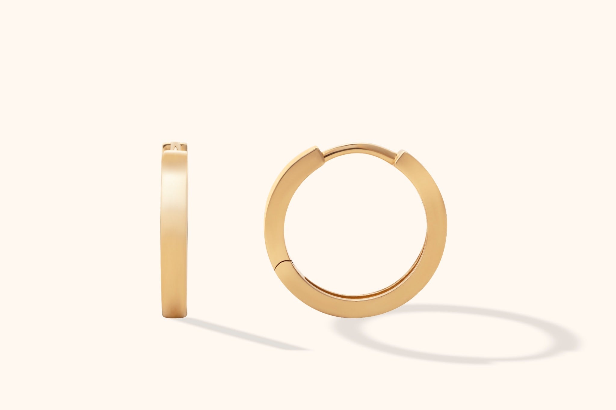14K Guldörhängen Hoops – Minimalistiska Äkta Guld Huggie Örhängen - Noxlookjewelry