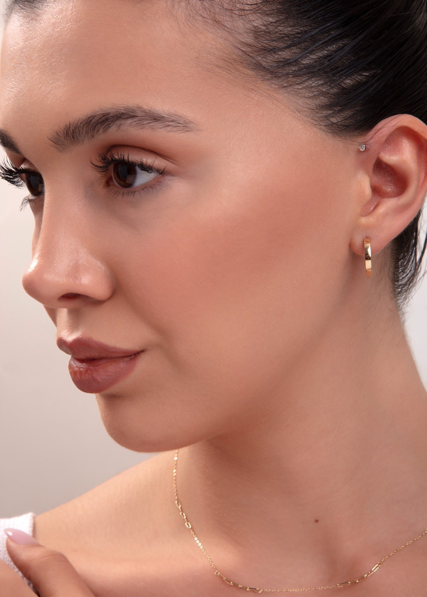 14K Guldörhängen Hoops – Minimalistiska Äkta Guld Huggie Örhängen - Noxlookjewelry
