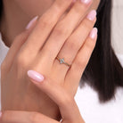 14K Guldring Dam – Baguette Stacking Ring i Äkta Guld - Noxlookjewelry