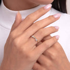 14K Guldring Dam – Elegant Cluster Ring med Baguette, Princess och Rundslipade Stenar - Noxlookjewelry