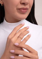 14K Guldring Dam – Elegant Tunn Ring med Baguette - och Rundslipade Stenar i Exklusiv Design - Noxlookjewelry