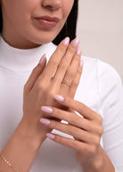 14K Guldring Dam – Elegant Tunn Ring med Baguette - och Rundslipade Stenar i Exklusiv Design - Noxlookjewelry