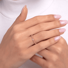 14K Guldring Dam – Elegant Tunn Ring med Baguette - och Rundslipade Stenar i Exklusiv Design - Noxlookjewelry