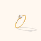 14K Guldring Dam – Elegant Tunn Ring med Två Baguetteslipade Stenar i Minimalistisk Design - Noxlookjewelry