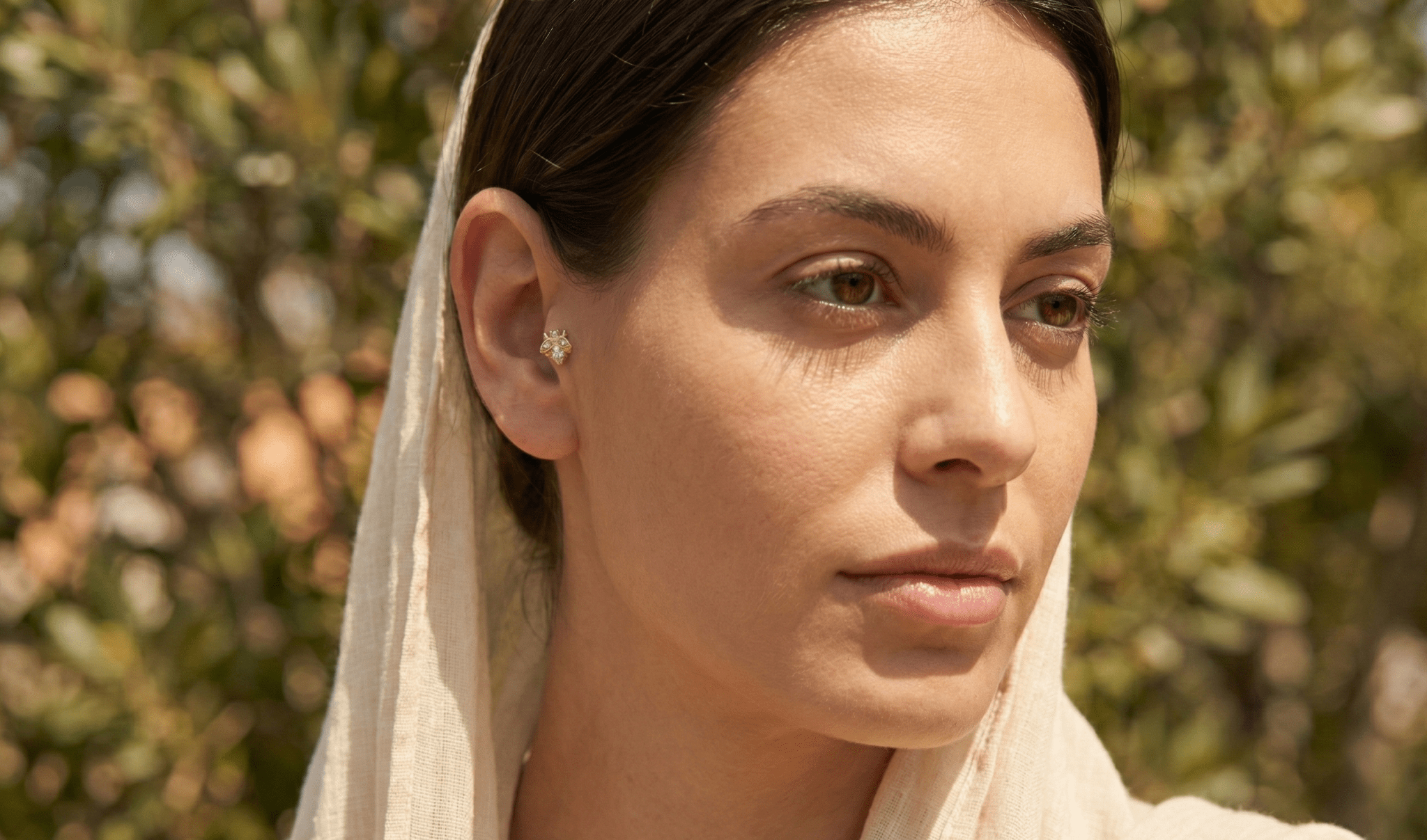 14K Tragus Örhänge Bi I Äkta Guld Med Zirkonia Cartilage Stud - Noxlookjewelry