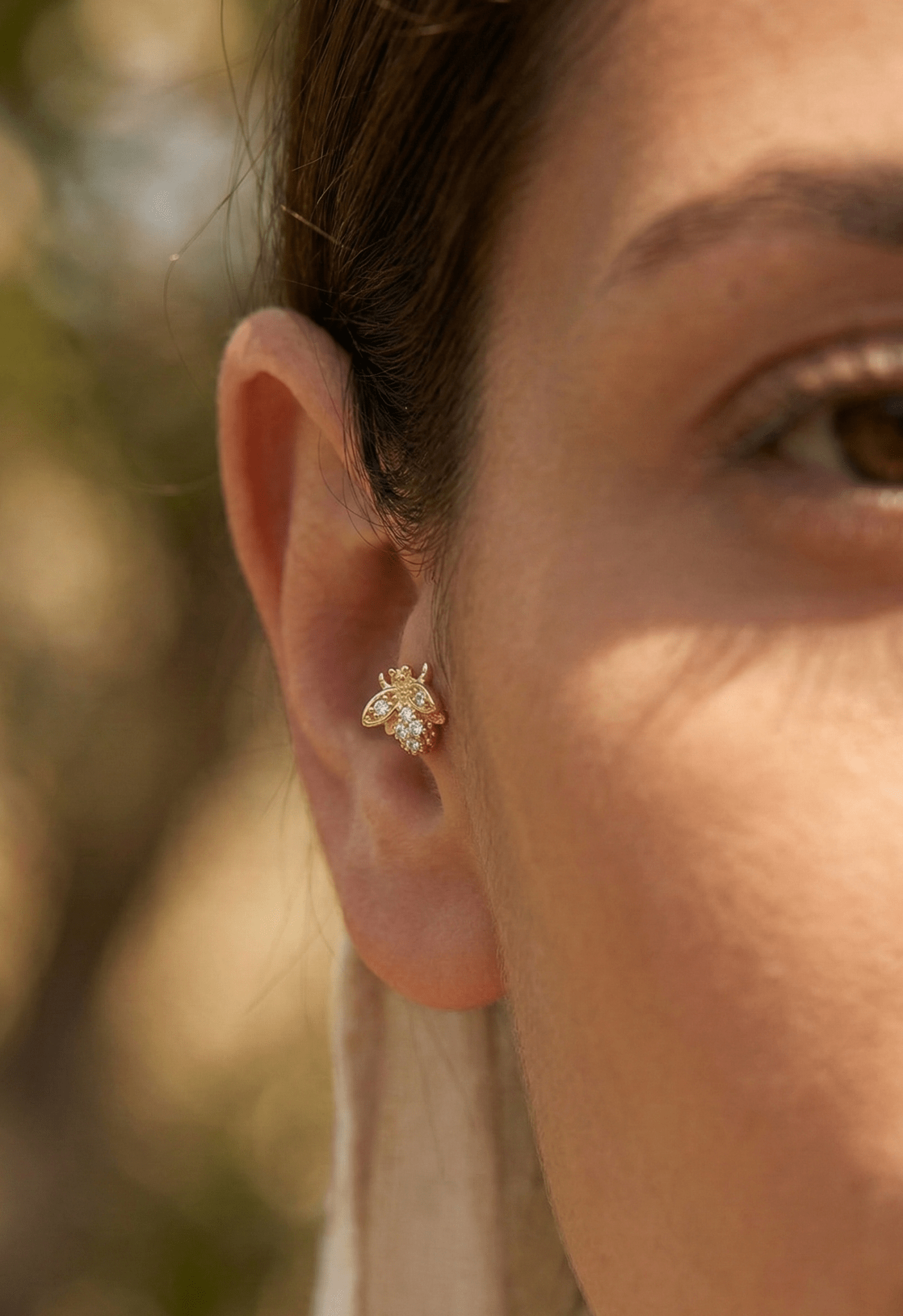 14K Tragus Örhänge Bi I Äkta Guld Med Zirkonia Cartilage Stud - Noxlookjewelry