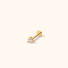 14K Tragus Örhänge Classic Solitaire I Äkta Guld Minimal Cartilage Stud - Noxlookjewelry