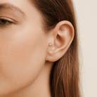 14K Tragus Örhänge Classic Solitaire I Äkta Guld Minimal Cartilage Stud - Noxlookjewelry