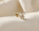 14K Tragus Örhänge Fjäril I Äkta Guld Med Zirkonia Minimalistiskt - Noxlookjewelry