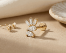 14K Tragus Örhänge Mixed Cut Cluster I Äkta Guld Elegant Cartilage Stud - Noxlookjewelry