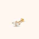 14K Tragus Örhänge Trio Zirkonia I Äkta Guld Cartilage Stud - Noxlookjewelry