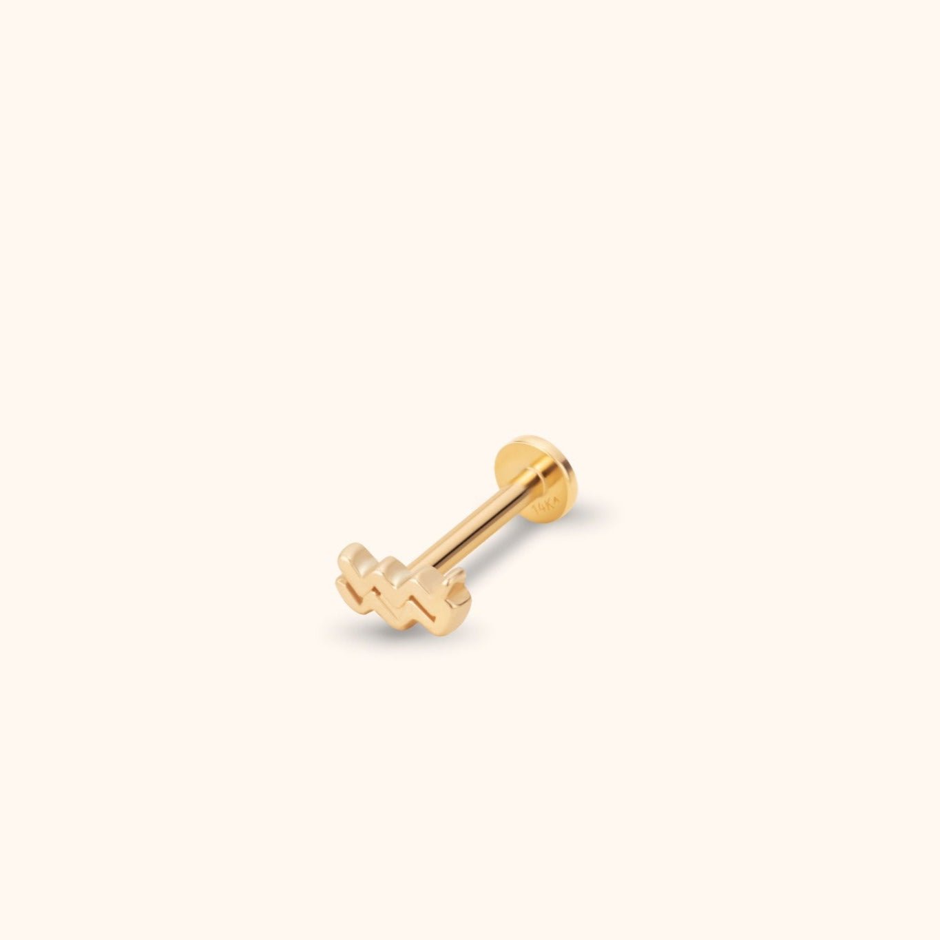 14K Tragus Örhänge Vattumannen I Äkta Guld Minimalistiskt Piercingsmycke - Noxlookjewelry