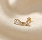 14K Tragusörhänge Hängande Droppe I Äkta Guld Broskörhänge - Noxlookjewelry