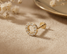 14K Tragusörhänge Halo Cirkel I Äkta Guld Elegant Broskörhänge - Noxlookjewelry