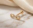 14K Tragusörhänge Oändlighetssymbol I Äkta Guld Elegant Broskörhänge - Noxlookjewelry