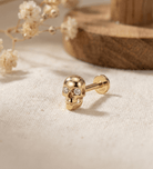 14K Tragusörhänge Skalle I Äkta Guld Minimal Broskörhänge - Noxlookjewelry