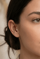 14K Tragusörhänge Skalle I Äkta Guld Minimal Broskörhänge - Noxlookjewelry