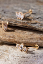 14K Tragusörhänge Tre Marquise I Äkta Guld Minimal Broskörhänge - Noxlookjewelry