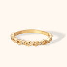 Äkta 14K Guldring för Dam med Oändlighetssymbol och Små Stenar - Noxlookjewelry