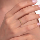 Äkta 14K Guldring för Dam med Oändlighetssymbol och Små Stenar - Noxlookjewelry