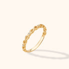 Äkta 14K Guldring för Dam med Oändlighetssymbol och Små Stenar - Noxlookjewelry
